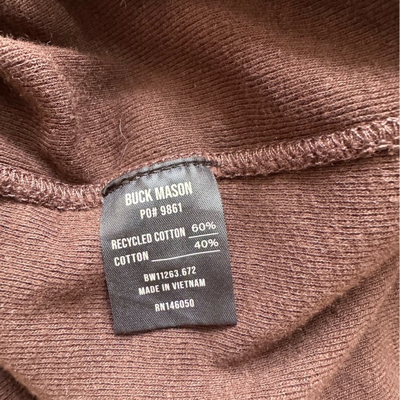 BUCK MASON Heirloom long sleeve henley | smokey umber | size M - Picture 7 of 10